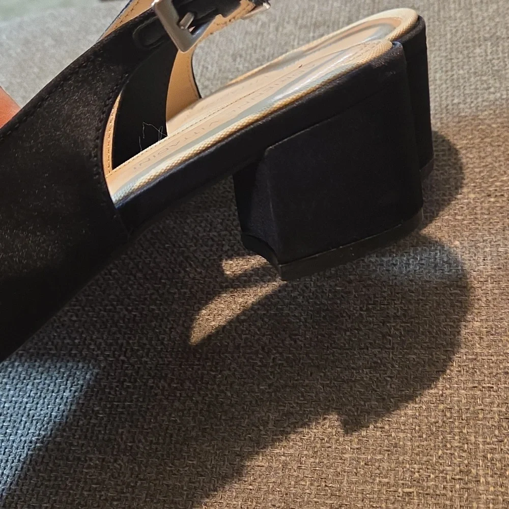 adrienne vittadini Gizzi shoes block heels Sling Back Size 8 - Picture 5 of 7